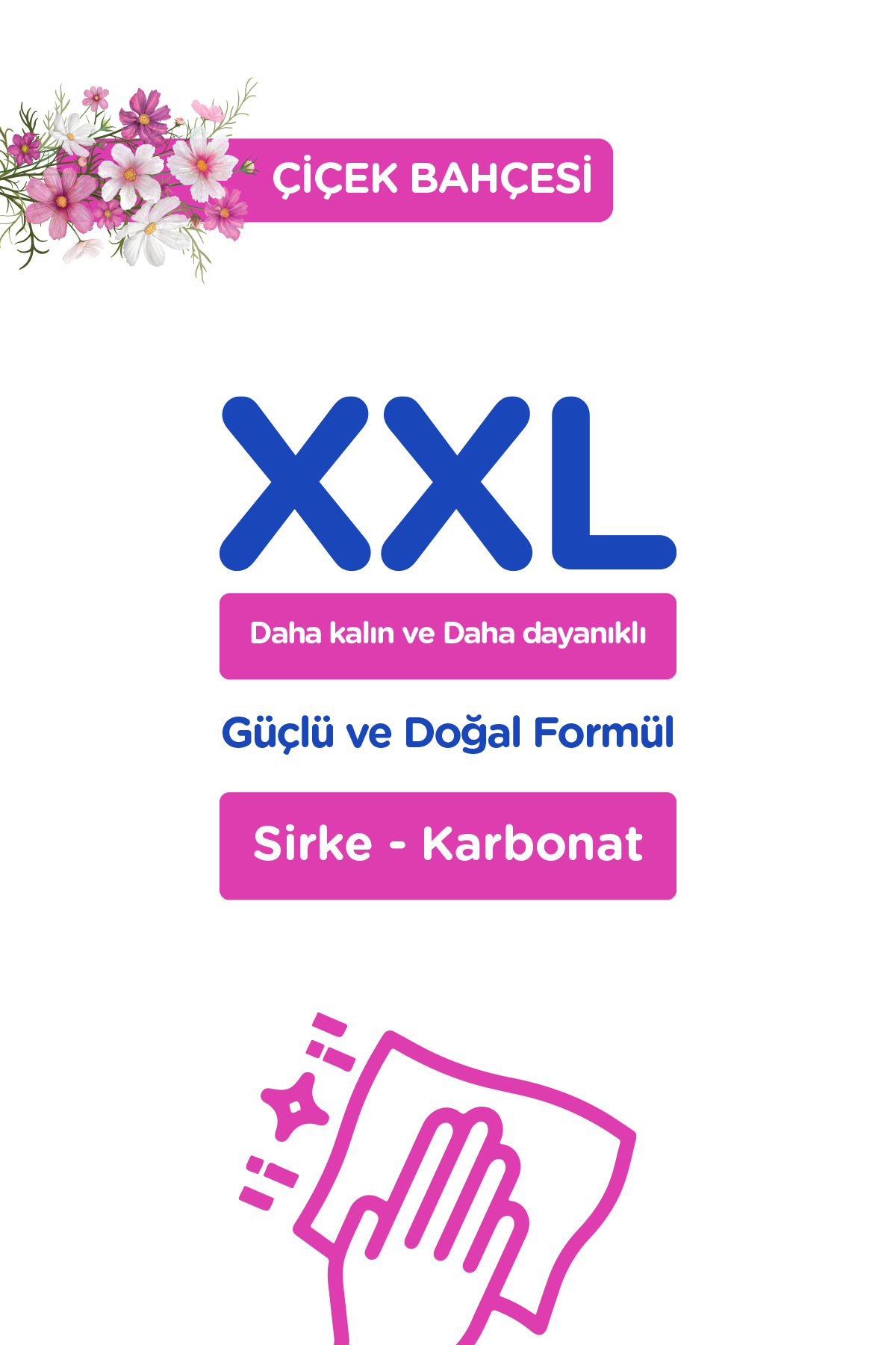 Giggles XXL İz Bırakmayan Yüzey Temizlik Havlusu - (Çiçek Bahçesi) 300 Yaprak